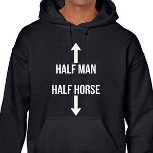 New Half Man Half Horse Black Hoodie Fleece Sweatshirt